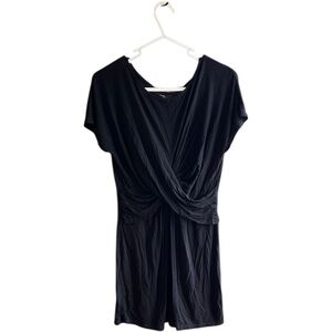 Motherhood Maternity black rayon spandex crossover top Sz S